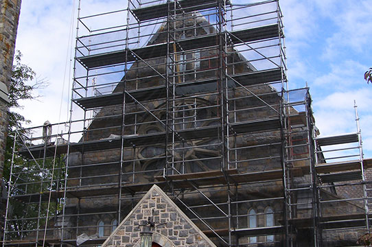 Tremont Nativity masonry scaffolding photo